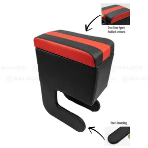 Universal Jumbo Console ArmRest Red – Car Center Arm Rest with Storage