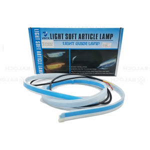 60CM Light Guide Strip 12V Dual Color Yellow & White Car DRL LED Strip