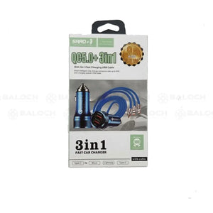 SAROi-3-in-1-Fast-Car-Charger-QC5.0-38W-Type-C-Lightning-&-Micro-USB-Charging