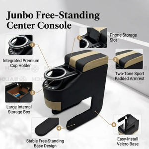 Universal Jumbo Console ArmRest Black And Beige – Car Center Arm Rest with Storage