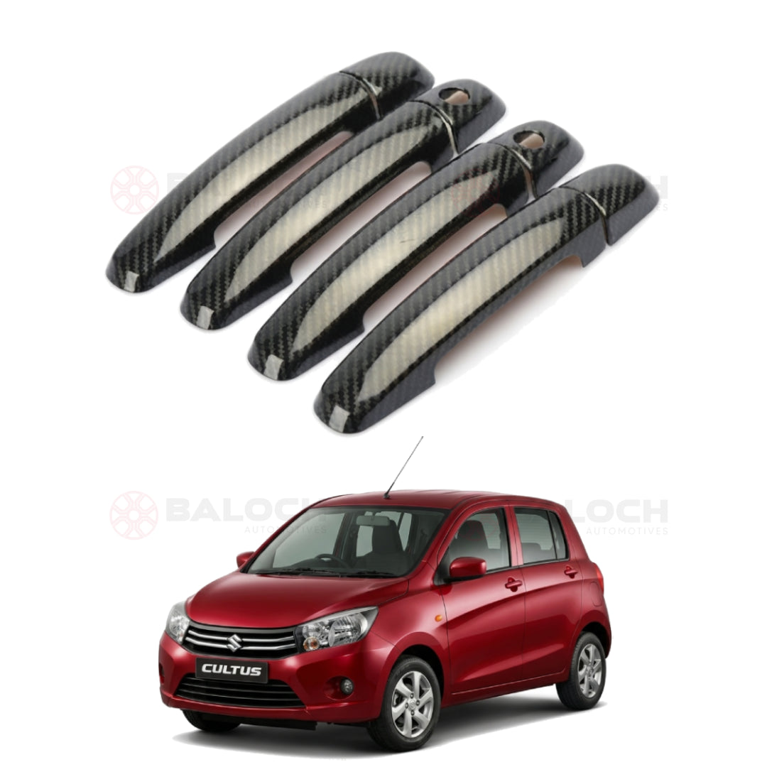 Suzuki Cultus 2017-2026 Carbon Fiber Door Handle Covers 4 Pcs – Exterior Handle Trim Cover Set