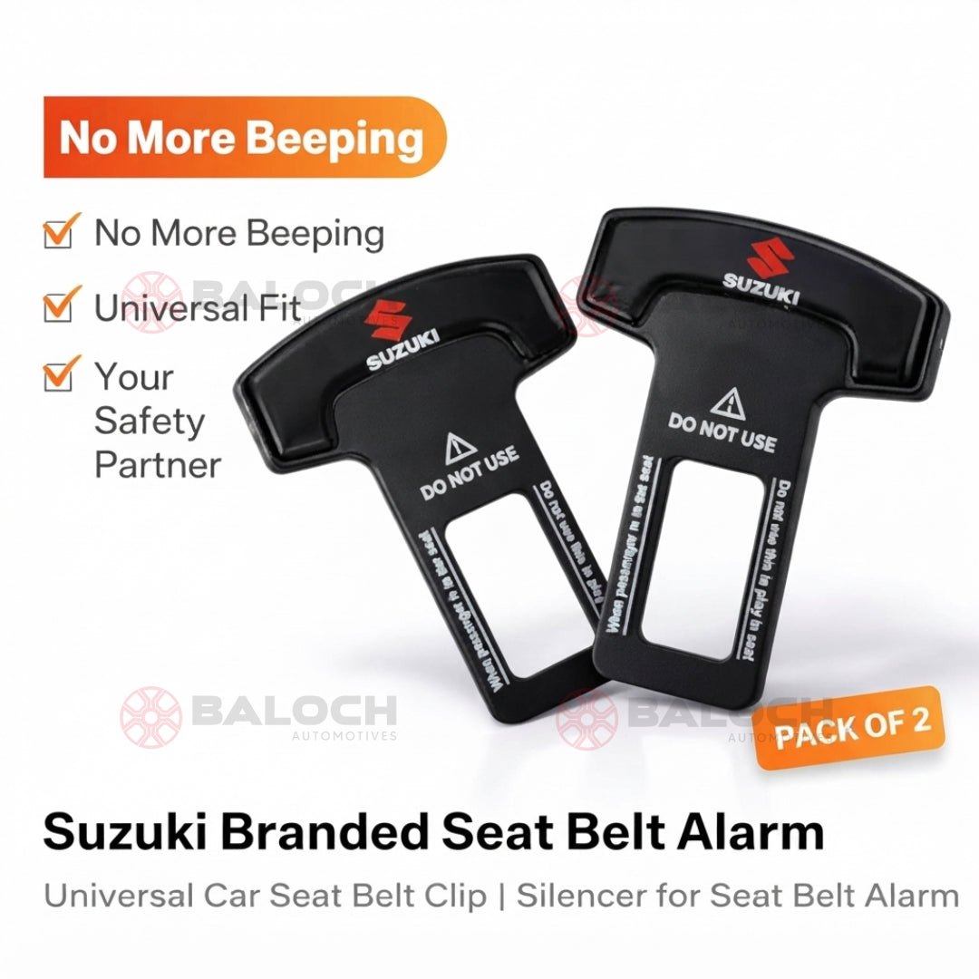 Suzuki Universal Car Seat Belt Buckle Clip – Premium Seatbelt Alarm Stopper & Interior Accessory (2 Pcs)