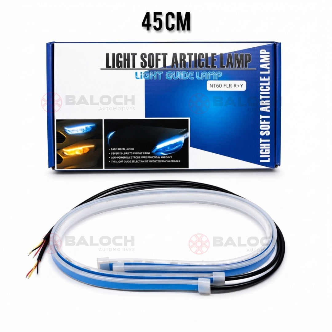 VINYX Light Soft Article Lamp – Flexible LED Car DRL Light Guide Strip (Multi-Color)