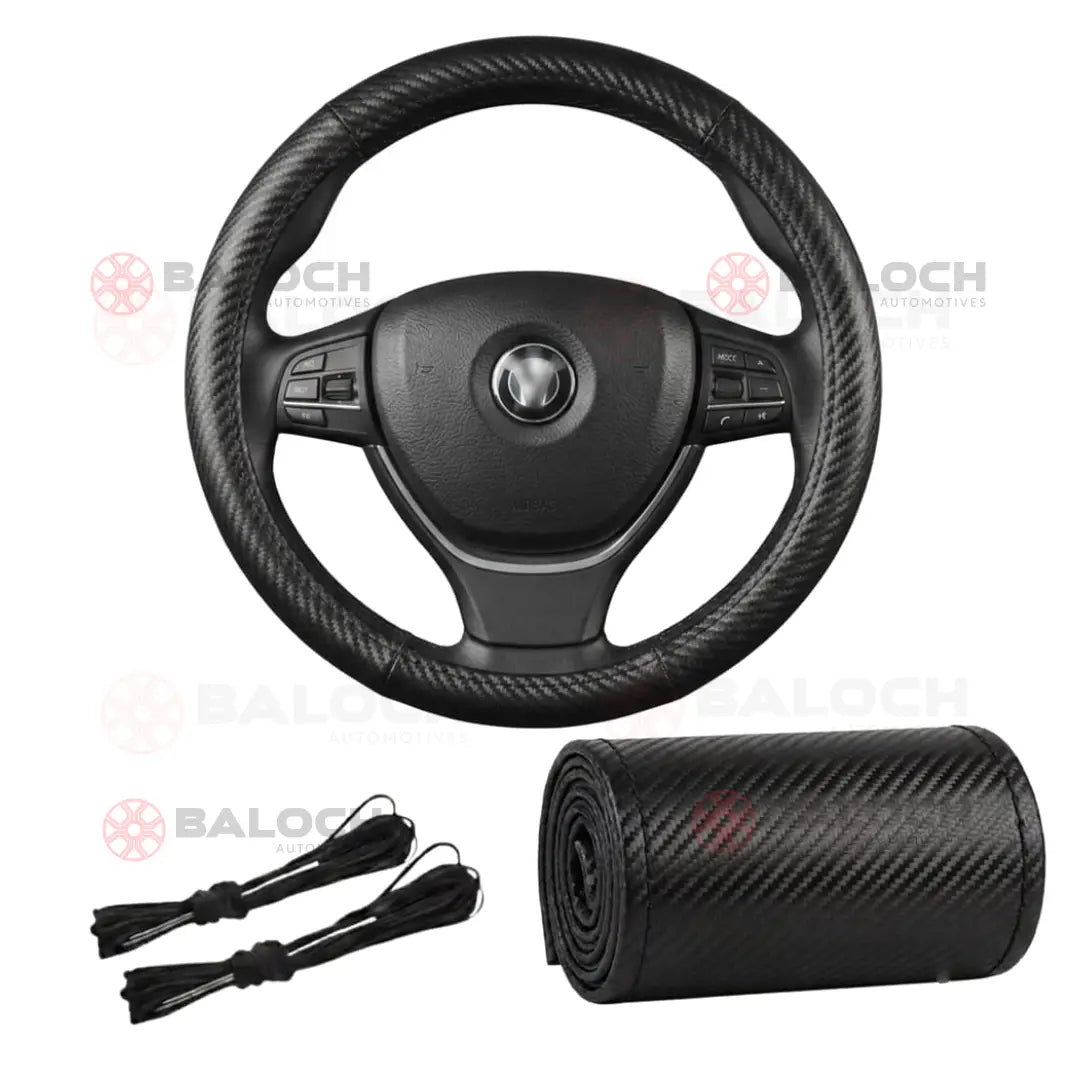 Universal Full Carbon Fiber Hand Stitch Steering Wheel Cover