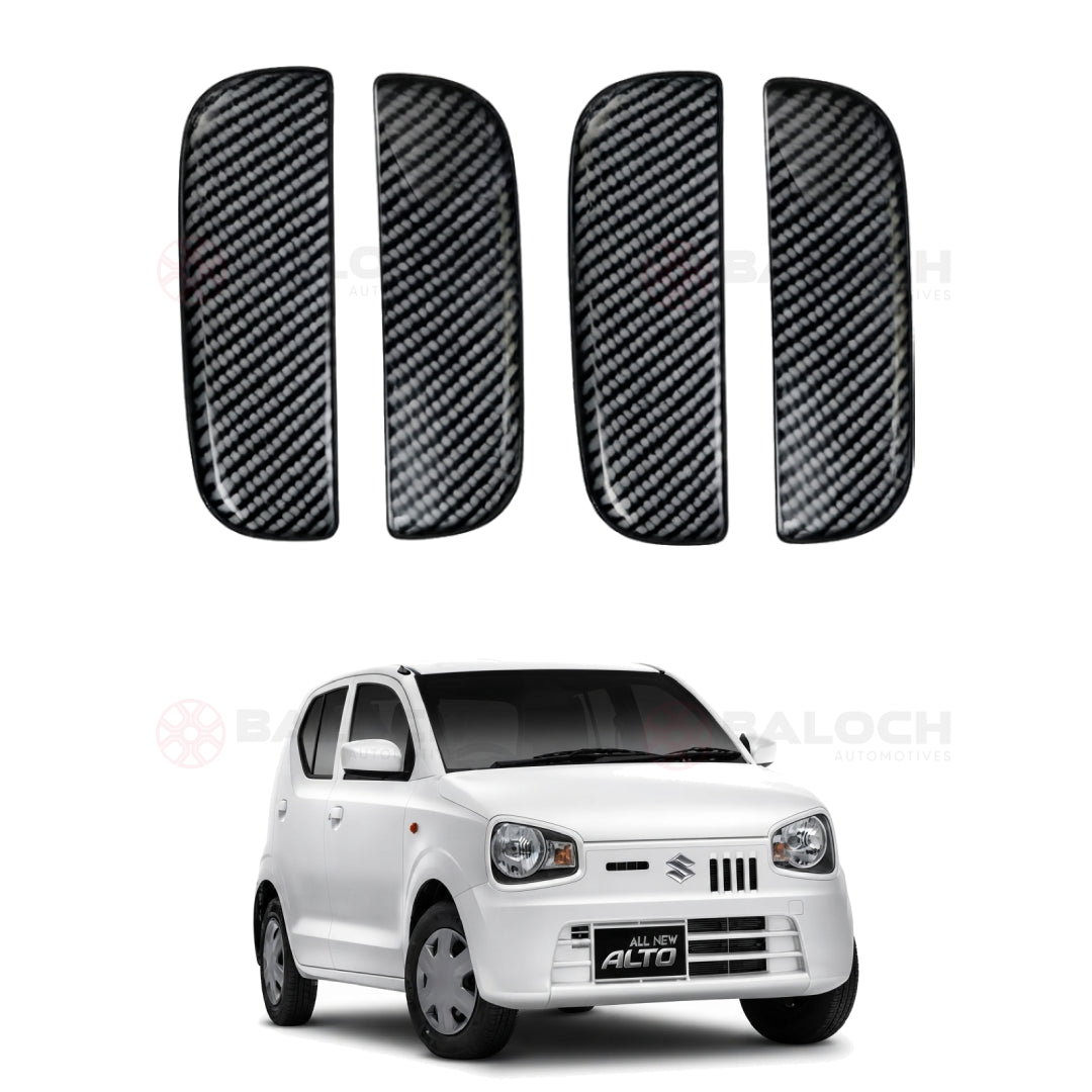 Suzuki Alto 2018-2026 Carbon Fiber Door Handle Covers 4 Pcs – Exterior Handle Trim Cover Set