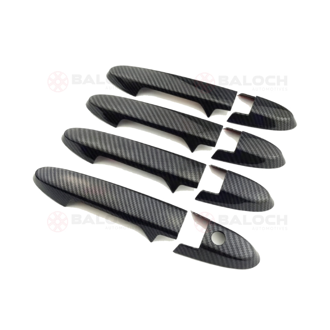 Honda City 2022-2026 Carbon Fiber Door Handle Covers 4 Pcs – Exterior Handle Trim Cover Set