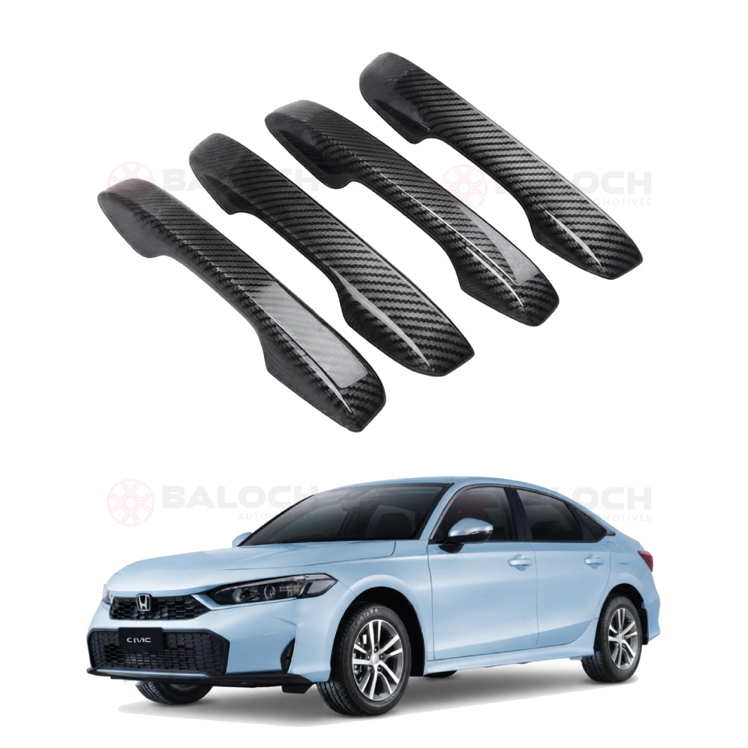 Honda Civic 2022-2026 Carbon Fiber Door Handle Covers 4 Pcs – Exterior Handle Trim Cover Set