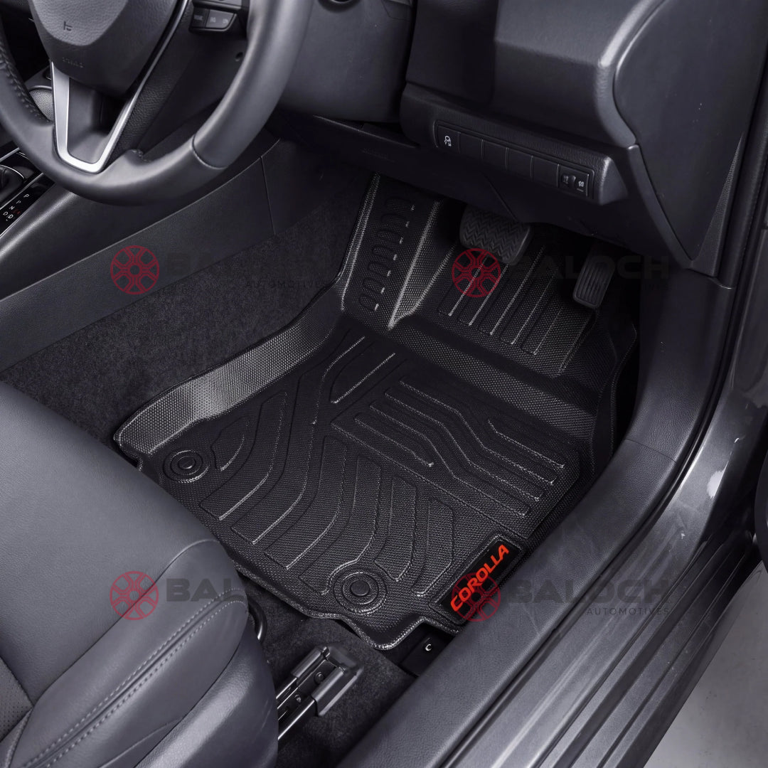 Toyota Corolla 2014-2026 TPE Black Floor Mat 3pcs | Custom Fit Heavy Duty Waterproof
