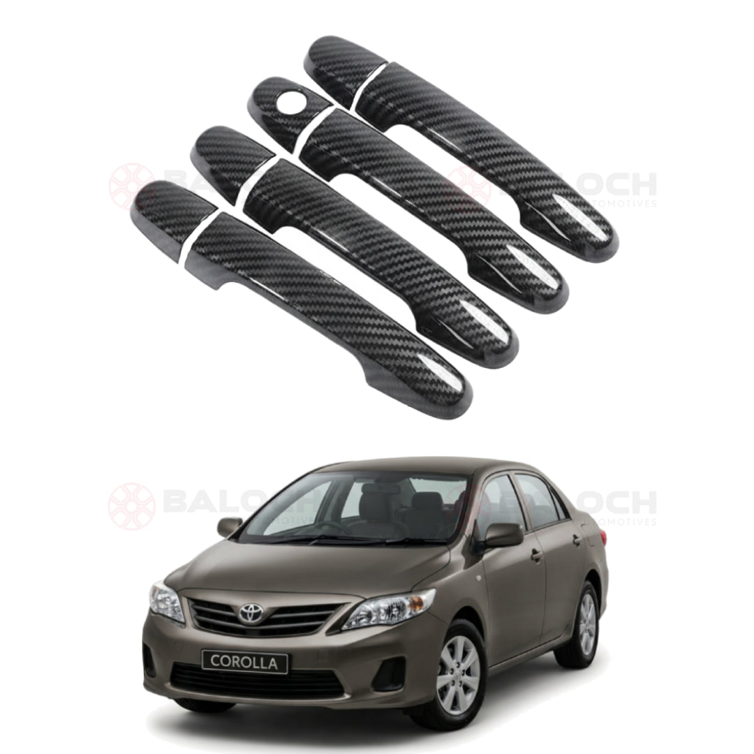 Toyota Corolla 2009-2014 Carbon Fiber Door Handle Covers 4 Pcs – Exterior Handle Trim Cover Set
