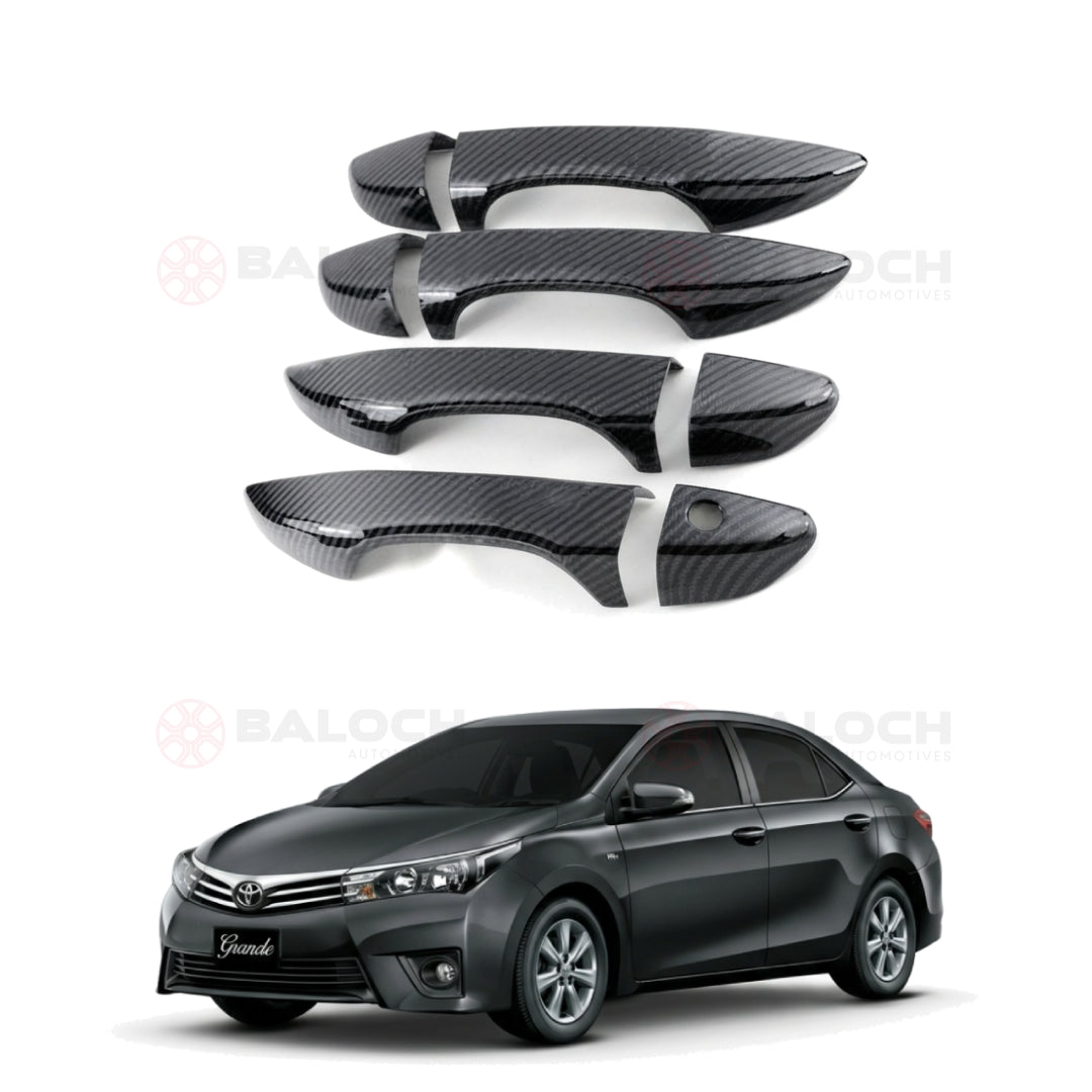 Toyota Corolla 2014-2026 Carbon Fiber Door Handle Covers 4 Pcs – Exterior Handle Trim Cover Set`