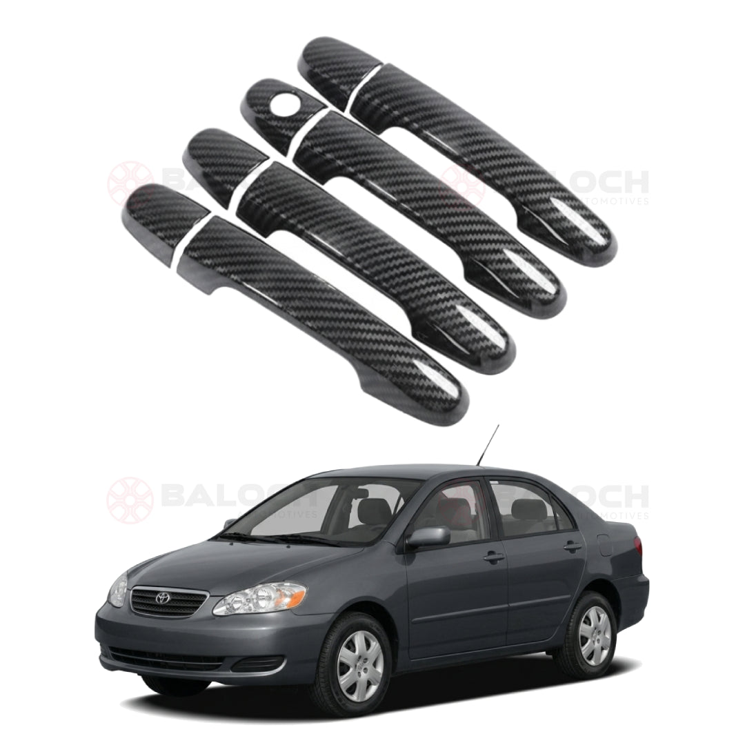 Toyota Corolla 2002-2008 Carbon Fiber Door Handle Covers 4 Pcs – Exterior Handle Trim Cover Set