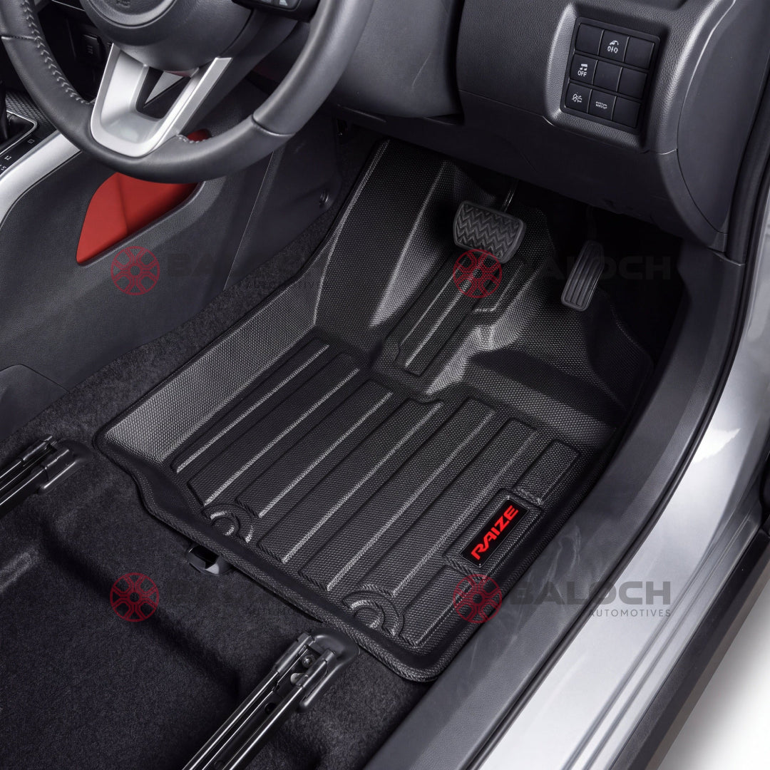 Toyota Raize TPE Black Floor Mat 3pcs | Custom Fit Heavy Duty Waterproof