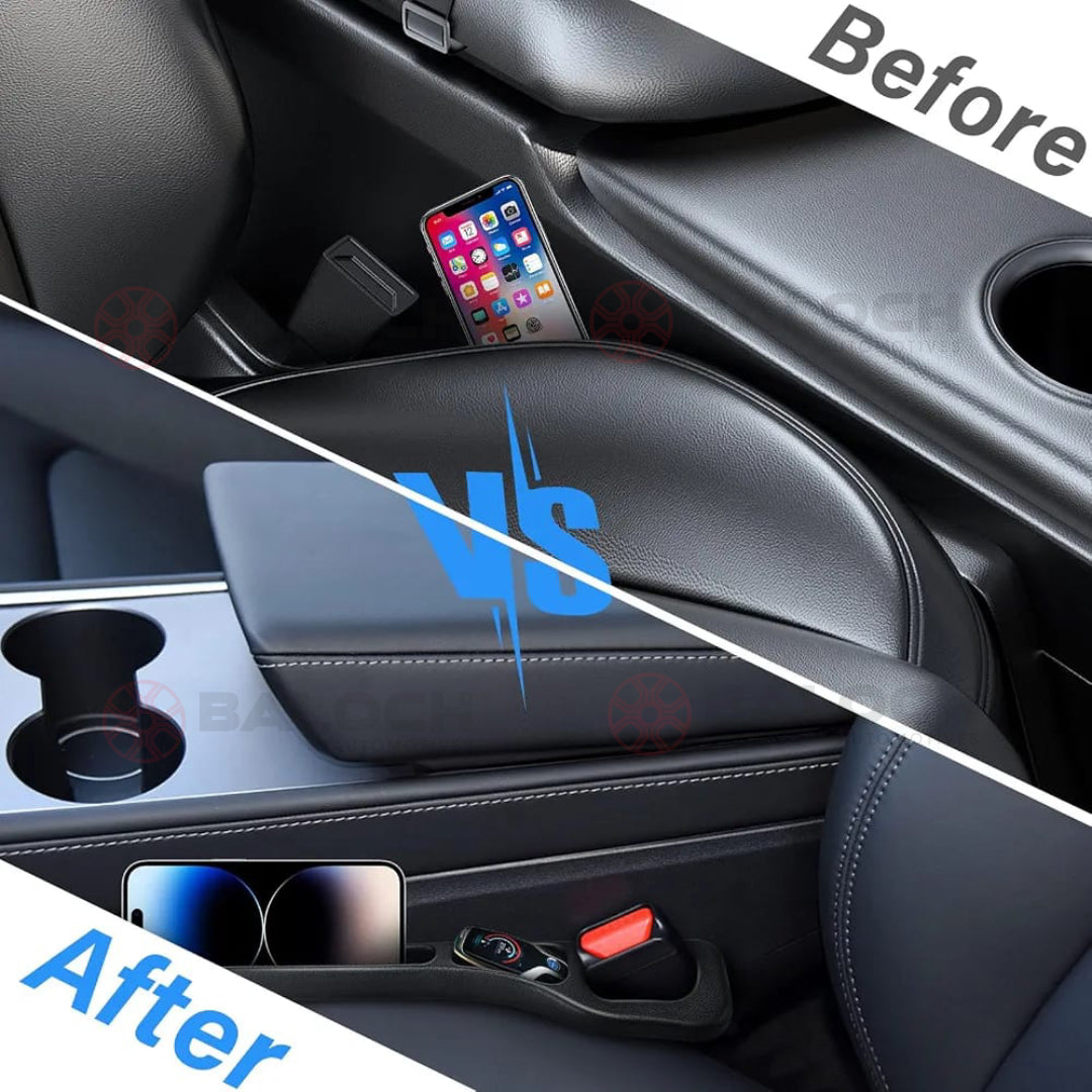 Universal PU Leather Car Seat Gap Filler Organizer