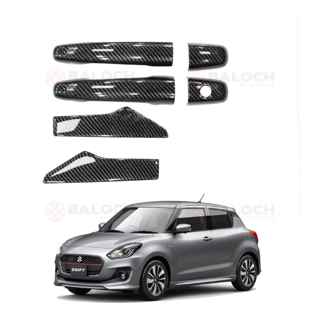 Suzuki Swift 2022-2026 Carbon Fiber Door Handle Covers 4 Pcs – Exterior Handle Trim Cover Set