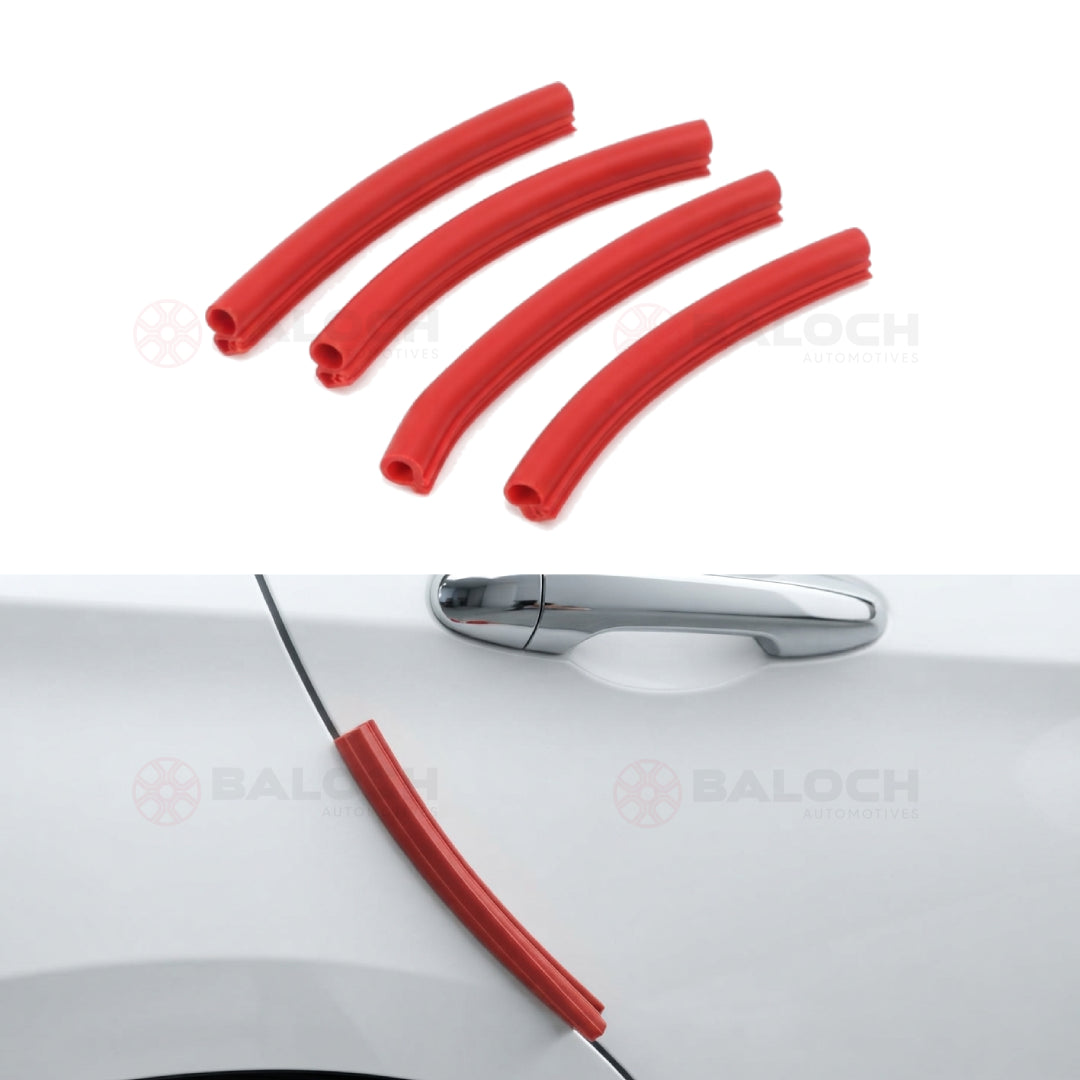 Universal Soft Rubber Car Door Edge Guard Protector Strip – Anti Scratch Door Protection (Black & Red)