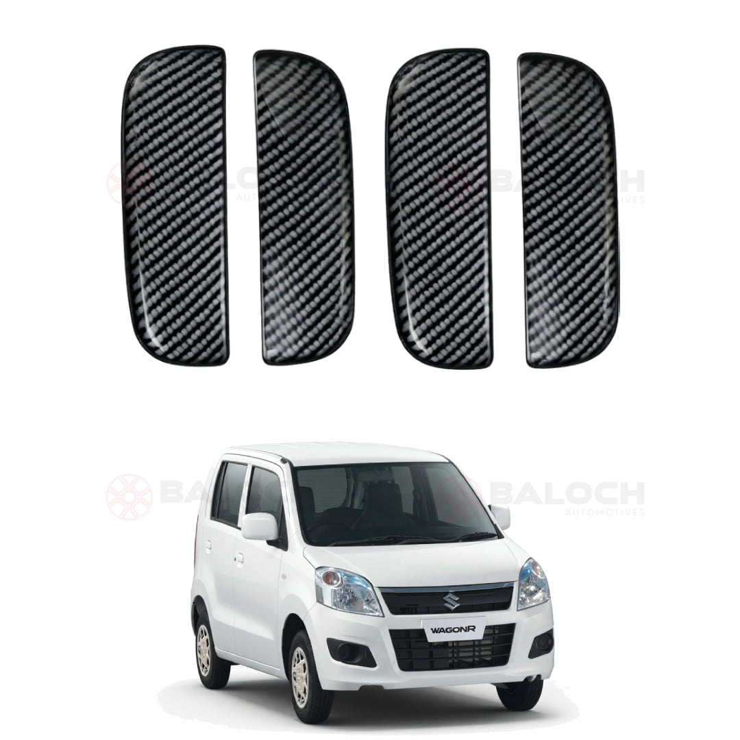 Suzuki Wagon R Carbon Fiber Door Handle Covers 4 Pcs – Exterior Handle Trim Cover Set