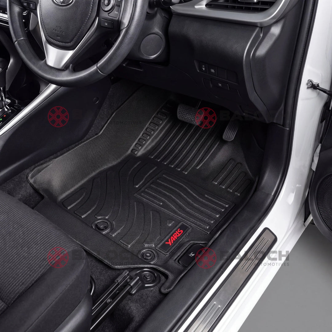 Toyota Yaris TPE Black Floor Mat 3pcs | Custom Fit Heavy Duty Waterproof