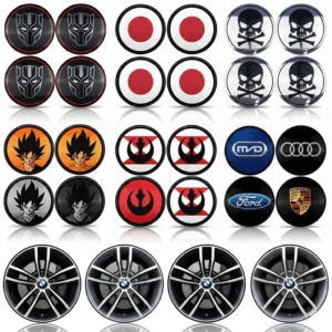 Customizable Wheel Center Cap Stickers – Personalize Your Car Wheels | Baloch Automotives Pakistan