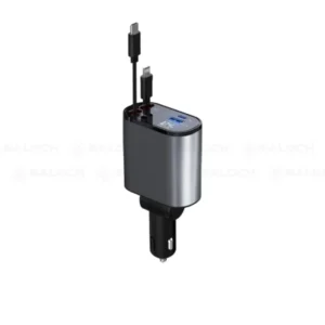 120W 4in1 Retractable Car Charger – Fast Charging USB & Type-C Adapter for Smartphones & Devices