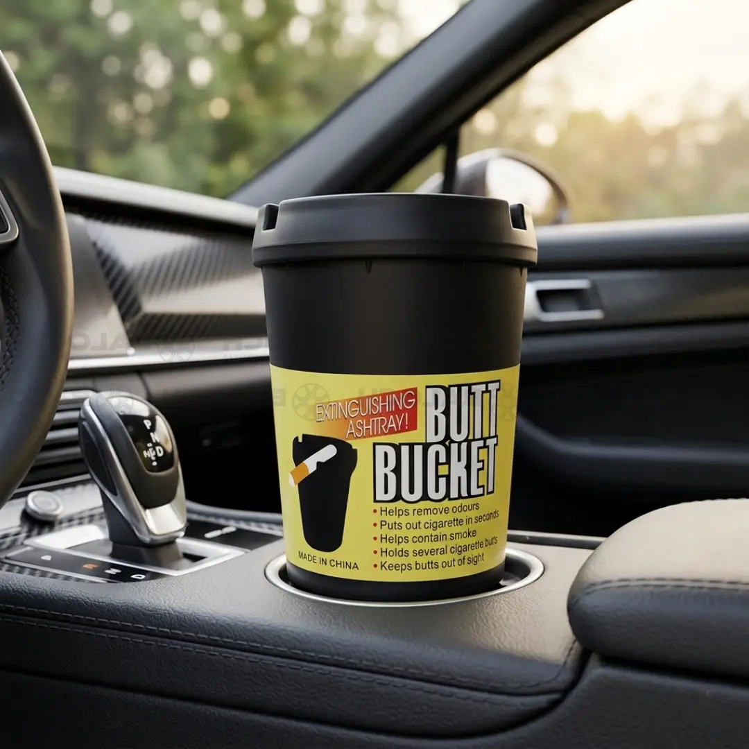 Butt Bucket Ashtray Car Smokeless Cigarette Ashtray with Lid