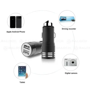 Car Charger Dual Port USB QC 5V/2.1A – Fast Charging Adapter for Smartphones & Tablets