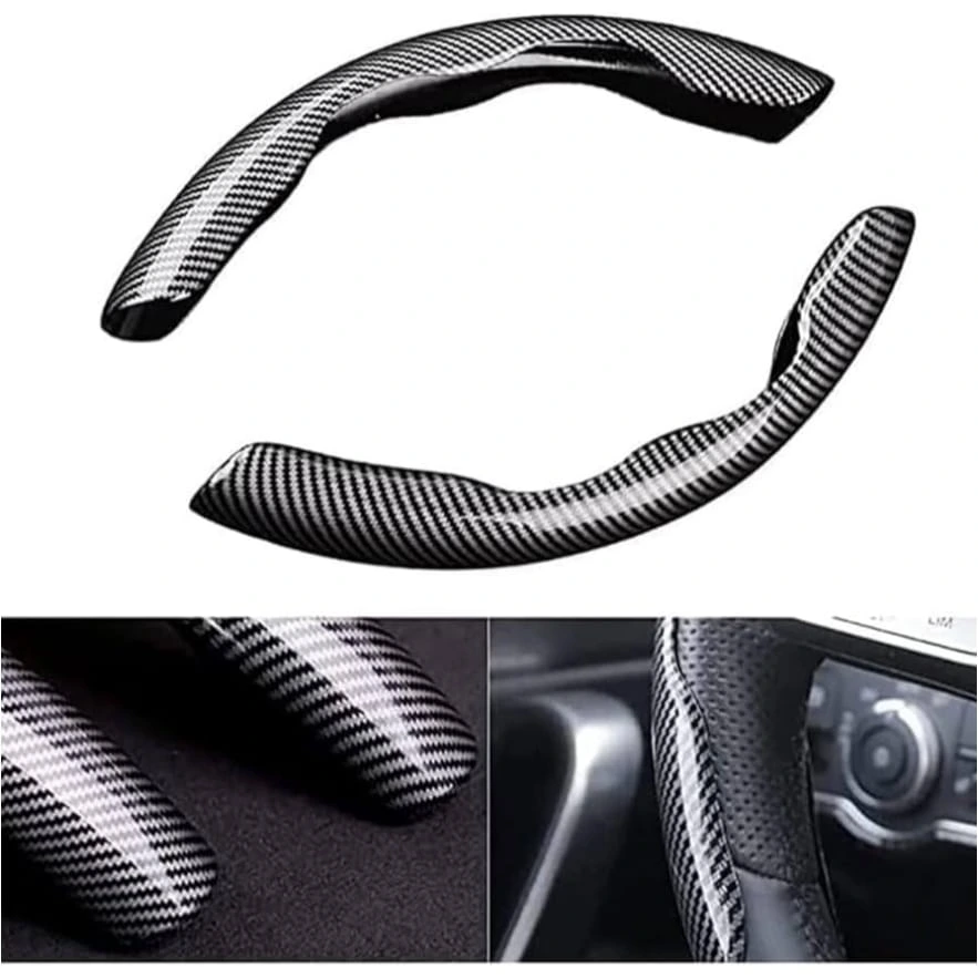 Non-Slip Carbon Fiber Steering Wheel Grip Booster – Universal Car Steering Wheel Handle