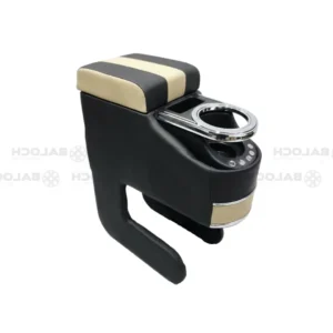 Universal Jumbo Console ArmRest Black And Beige Car Center Arm Rest with Storage