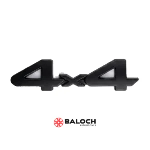 3D 4x4 Embossed Plastic Emblem Sticker Black