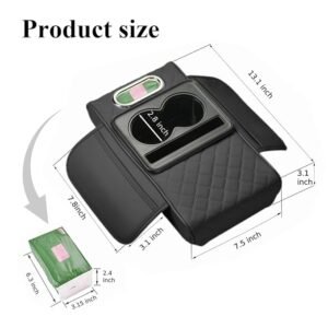 5-in-1 Car Armrest Cushion Cover with Tissue Holder & Storage Organizer