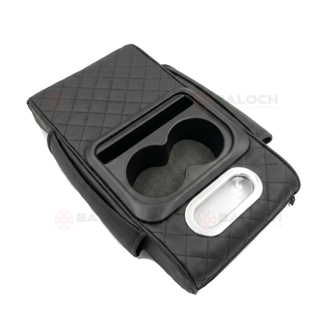 5-in-1 Car Armrest Cushion Cover with Tissue Holder & Storage Organizer